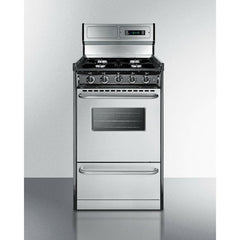 Summit 20" Wide Gas Range, Open Burners with Natural Gas, 4 Open Burners, 2.46 cu. ft. Total Oven Capacity, Viewing Window, Broiler Drawer, Electronic Ignition - TNM1 - The Home Selection