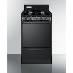 Summit 20" Wide Gas Range, Open Burners with Natural Gas, 4 Open Burners, 2.46 cu. ft. Total Oven Capacity, Viewing Window - TNM1107C - The Home Selection