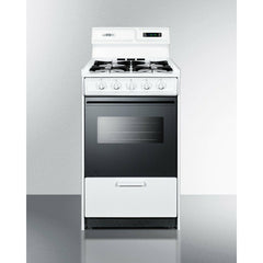 Summit 20" Wide Gas Range with Natural Gas, 4 Open Burners, 2.46 cu. ft. Total Oven Capacity, Viewing Window, Broiler Drawer - WNM1307 - The Home Selection