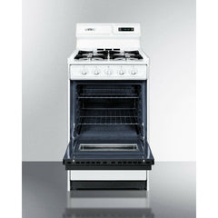 Summit 20" Wide Gas Range with Natural Gas, 4 Open Burners, 2.46 cu. ft. Total Oven Capacity, Viewing Window, Broiler Drawer - WNM1307 - The Home Selection