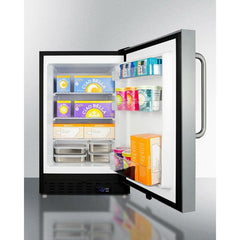 Summit 21" Wide, 2.68 Cubic Feet cu. ft. Undercounter Upright Freezer with Adjustable Temperature Controls - ALFZ37BSS - The Home Selection
