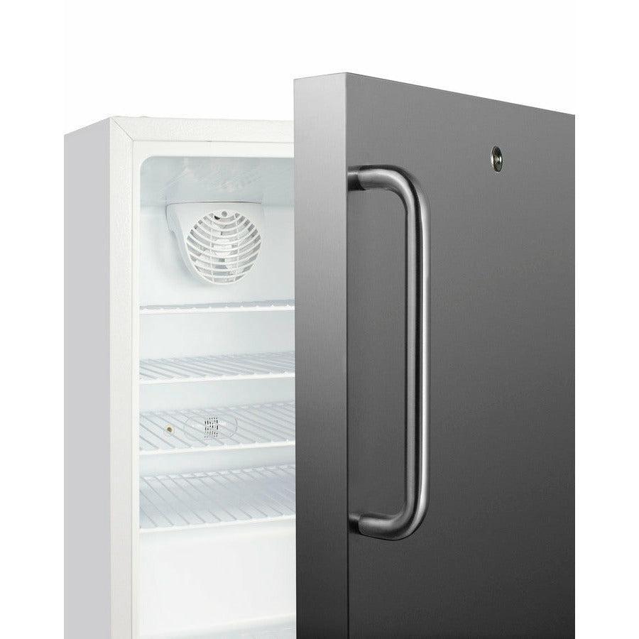 Summit 21" Wide Built-In Commercial All-Refrigerator, ADA Compliant with 3.32 cu. ft. Capacity, 4 Wire Shelves, Right Hinge with Door Lock, Crisper Drawer, Automatic Defrost ADA Compliant, Factory Installed Lock, CFC Free - SCR504SSTBADA - The Home Selection