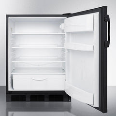 Summit 24" 5.5 Cu. ft. Black Built in Compact Refrigerator - FF6BKBI7 - The Home Selection