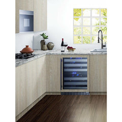 Summit 24" Built-In Wine Cellar with 46 Bottle Capacity, Dual Temperature Zone, Digital Controls, Full Extension Shelves, Reversible Door, Lock, and ADA Compliant: Panel ReadyALWC532PNR - The Home Selection