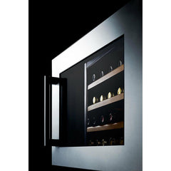 Summit 24" Integrated Wine Cellar with 28 Bottle Capacity, Right Hinge, Glass Door, 3 Extension Wine Racks, Digital Control, Compressor Cooling, ETL Approved, High/Low Temperature Alarm, Slide-Out Wooden Shelving - VC28S - The Home Selection
