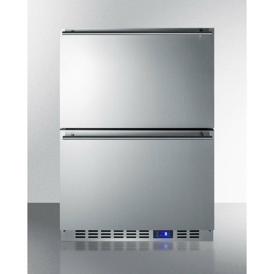 Summit 24" Outdoor 2-Drawer All-Freezer with 3.4 cu. ft. Capacity, Automatic Defrost, Wire Storage Basket, 2 Adjustable Dividers - SPFF51OS2D - The Home Selection