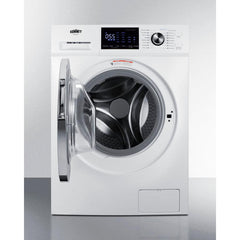 Summit 24" Wide 110-120V Compact Front Load Washer with 2.7 cu. ft. Capacity, 15 Wash Cycles, Stainless Steel Drum, Child Lock in White - LW2427 - The Home Selection