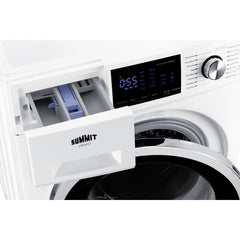 Summit 24" Wide 110-120V Compact Front Load Washer with 2.7 cu. ft. Capacity, 15 Wash Cycles, Stainless Steel Drum, Child Lock in White - LW2427 - The Home Selection