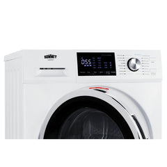Summit 24" Wide 110-120V Compact Front Load Washer with 2.7 cu. ft. Capacity, 15 Wash Cycles, Stainless Steel Drum, Child Lock in White - LW2427 - The Home Selection