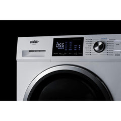 Summit 24" Wide 110-120V Compact Front Load Washer with 2.7 cu. ft. Capacity, 15 Wash Cycles, Stainless Steel Drum, Child Lock in White - LW2427 - The Home Selection