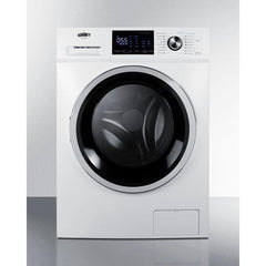 Summit 24" Wide 110-120V Compact Front Load Washer with 2.7 cu. ft. Capacity, 15 Wash Cycles, Stainless Steel Drum, Child Lock in White - LW2427 - The Home Selection