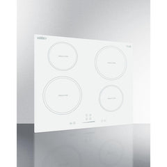Summit 24" Wide 208-240V 4-Zone Induction Cooktop with 4 Elements, Hot Surface Indicator, ADA Compliant, Induction Technology, Child Lock, Safety Shut-Off Control - SINC4B242W - The Home Selection