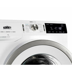 Summit 24" Wide 208-240V Washer with 2.3 Cu. Ft. Capacity, Slim-Fitting Design, Stainless Steel Tub, 14 Wash Settings, Delay Start, Standby Mode - SLW241W - The Home Selection