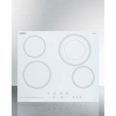 Summit 24" Wide 230V 4-Burner Radiant Cooktop w/ 4 Elements, Hot Surface Indicator, ADA Compliant, ETL Safety Listed, Schott Ceran Glass, Residual Heat Indicator Light, Digital Touch Controls - CR4B23T - The Home Selection