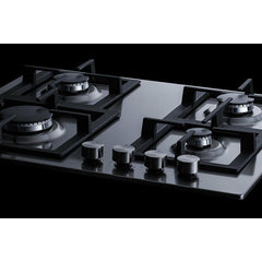 Summit 24" Wide 4-Burner Gas Cooktop in Stainless Steel - GCJ4SS - The Home Selection