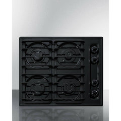Summit 24" Wide 4-Burner Gas Cooktop with 4 Sealed Burners, Cast Iron Grates, Porcelainized Cooking Surface - TTL033S - The Home Selection