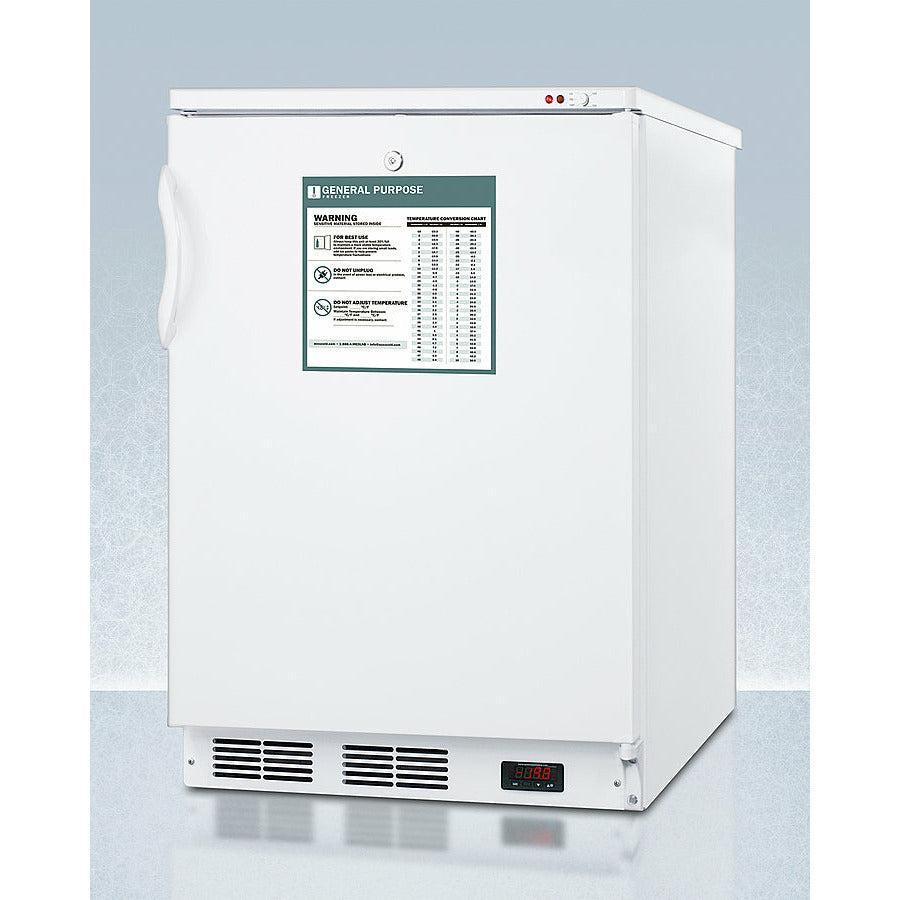 Summit 24" Wide All-Freezer with 3.5 cu. ft. Capacity, Field Reversible Doors, Right Hinge, Manual Defrost, Approved for Medical Use - VT65MLGP - The Home Selection