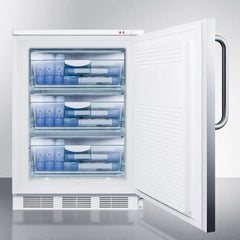 Summit 24" Wide All-Freezer with 3.5 cu. ft. Capacity, Right Hinge, Manual Defrost, Approved for Medical Use, Factory Installed Lock, - VT65MLSS - The Home Selection