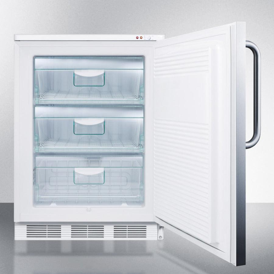 Summit 24" Wide All-Freezer with 3.5 cu. ft. Capacity, Right Hinge, Manual Defrost, Approved for Medical Use, Factory Installed Lock, - VT65MLSS - The Home Selection