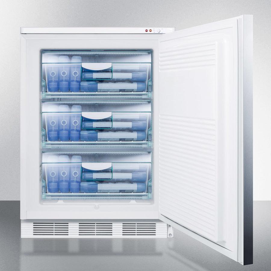 Summit 24" Wide All-Freezer with 3.5 cu. ft. Capacity, Right Hinge, Manual Defrost, Approved for Medical Use, Factory Installed Lock, - VT65MLSS - The Home Selection