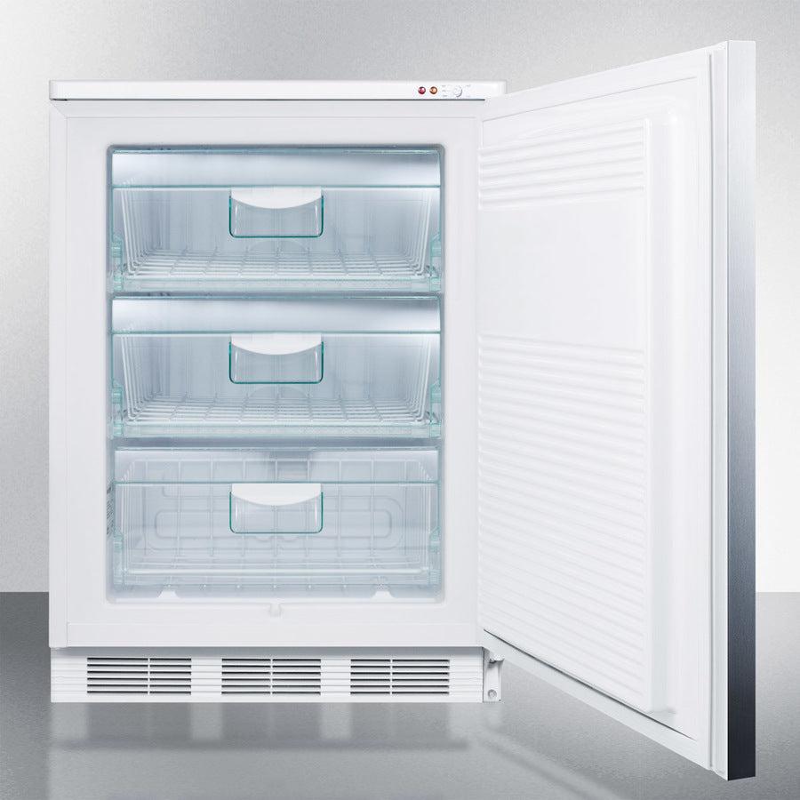 Summit 24" Wide All-Freezer with 3.5 cu. ft. Capacity, Right Hinge, Manual Defrost, Approved for Medical Use, Factory Installed Lock, - VT65MLSS - The Home Selection