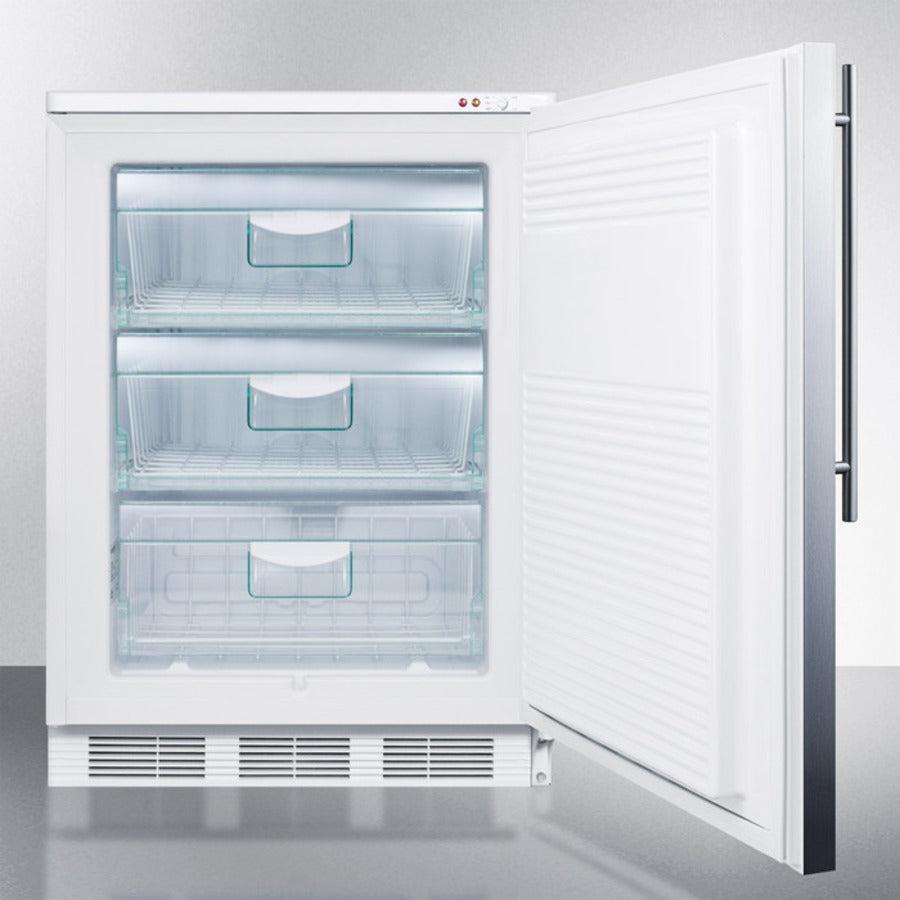 Summit 24" Wide All-Freezer with 3.5 cu. ft. Capacity, Right Hinge, Manual Defrost, Approved for Medical Use, Factory Installed Lock, - VT65MLSS - The Home Selection
