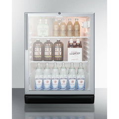 Summit 24" Wide Beverage Center, ADA Compliant with 5.5 cu. ft. Capacity Lock, 4 Shelves , CFC Free, Commercially Approved - SCR600BGLHVADA - The Home Selection