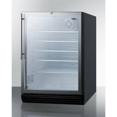 Summit 24" Wide Beverage Center, ADA Compliant with 5.5 cu. ft. Capacity Lock, 4 Shelves , CFC Free, Commercially Approved - SCR600BGLHVADA - The Home Selection