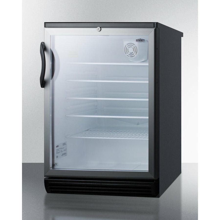 Summit 24" Wide Beverage Center with 5.5 cu. ft. Capacity Reversible Door, Lock, 5 Shelves , Factory Installed Lock, CFC Free, Commercially Approved - SCR600BGL - The Home Selection