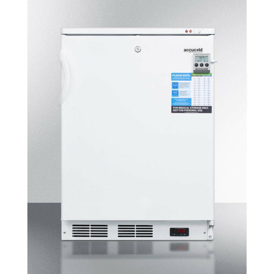 Summit 24" Wide Built-In All-Freezer with 3.2 cu.ft. Capacity, Right Hinge, Manual Defrost, Approved for Medical Use, Factory Installed Lock, CFC Free, - VT65MLBIVAC - The Home Selection