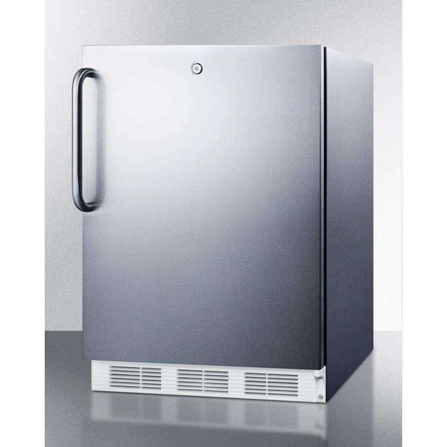 Summit 24" Wide Built-In All-Freezer with 3.5 cu. ft. Capacity, Right Hinge, Manual Defrost, Approved for Medical Use, Factory Installed Lock - VT65MLCSS - The Home Selection