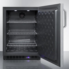 Summit 24" Wide Built-In All-Freezer with Adjustable Chrome Shelves, Door/Temperature Alarms, Temperature Memory Function - SCFF53BXCSS - The Home Selection