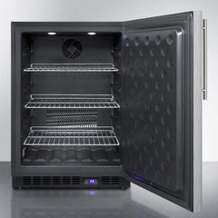 Summit 24" Wide Built-In All-Freezer with High-Temperature Alarm, Adjustable Chrome Shelves, Temperature Memory Function, Frost-Free, Open Door Alarm, Built-In Capable, Professional Handle, Fingerprint Resistant - SCFF53BX - The Home Selection