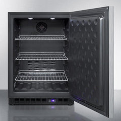 Summit 24" Wide Built-In All-Freezer with High-Temperature Alarm, Adjustable Chrome Shelves, Temperature Memory Function, Frost-Free, Open Door Alarm, Built-In Capable, Professional Handle, Fingerprint Resistant - SCFF53BX - The Home Selection