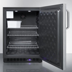 Summit 24" Wide Built-In All-Freezer With Icemaker, High-Temperature Alarm, Adjustable Chrome Shelves, Temperature Memory Function, Frost-Free, Open Door Alarm, Built-In Capable, Professional Handle, Fingerprint Resistant - SCFF53BX - The Home Selection
