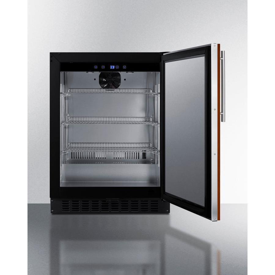 Summit 24" Wide Built-In All-Refrigerator, ADA Compliant with 3.1 cu. ft. Capacity, 3 Chrome Shelves, Right Hinge, with Door Lock, Frost Free Defrost(Panel Not Included) - ASDS2413IF - The Home Selection