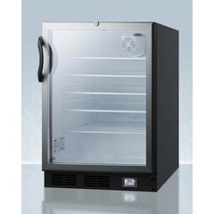Summit 24" Wide Built-In All-Refrigerator, ADA Compliant with 5.5 cu. ft. Capacity, 4 Glass Shelves, Right Hinge with Reversible Doors, with Door Lock, Automatic Defrost, Adjustable Glass Shelves, Factory Installed Lock, CFC Free - SCR600BGLBINZADA - The Home Selection