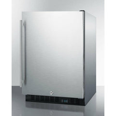 Summit 24" Wide Built-In Beverage Center with 5.0 Cu. Ft. Capacity, Stainless Steel Exterior, Reversible Stainless Steel Door, Open Door & Temperature Alarm (Panel Not Included) - SCR610BLSD - The Home Selection