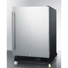 Summit 24" Wide Built-In Beverage Center with 5.0 Cu. Ft. Capacity, Stainless Steel Exterior, Reversible Stainless Steel Door, Open Door & Temperature Alarm (Panel Not Included) - SCR610BLSD - The Home Selection