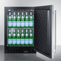 Summit 24" Wide Built-In Beverage Center with 5.0 Cu. Ft. Capacity, Stainless Steel Exterior, Reversible Stainless Steel Door, Open Door & Temperature Alarm (Panel Not Included) - SCR610BLSD - The Home Selection
