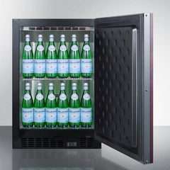 Summit 24" Wide Built-In Beverage Center with 5.0 Cu. Ft. Capacity, Stainless Steel Exterior, Reversible Stainless Steel Door, Open Door & Temperature Alarm (Panel Not Included) - SCR610BLSD - The Home Selection