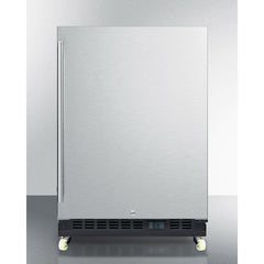 Summit 24" Wide Built-In Beverage Center with 5.0 Cu. Ft. Capacity, Stainless Steel Exterior, Reversible Stainless Steel Door, Open Door & Temperature Alarm (Panel Not Included) - SCR610BLSD - The Home Selection