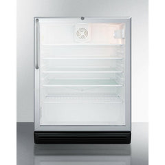 Summit 24" Wide Built-In Beverage Center with 5.5 cu. ft. Capacity Lock, 5 Shelves , Factory Installed Lock, CFC Free, Commercially Approved, Automatic Defrost - SCR600BGLCSS - The Home Selection