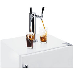 Summit 24" Wide Built-In Cold Brew Coffee Kegerator, ADA Compliant with Complete Tap Kit, Dual Tap System, Panel-ready Door, Automatic Defrost, Built-in Capable, Interior Light - SBC58WHBIADACFTWIN - The Home Selection