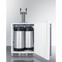 Summit 24" Wide Built-In Cold Brew Coffee Kegerator, ADA Compliant with Complete Tap Kit, Dual Tap System, Panel-ready Door, Automatic Defrost, Built-in Capable, Interior Light - SBC58WHBIADACFTWIN - The Home Selection