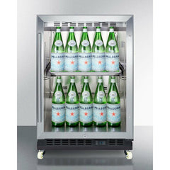 Summit 24" Wide Built-In Mini Reach-In Beverage Center with Dolly - SCR610BLRI - The Home Selection