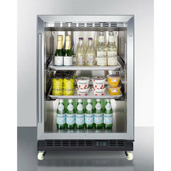 Summit 24" Wide Built-In Mini Reach-In Beverage Center with Dolly - SCR610BLRI - The Home Selection