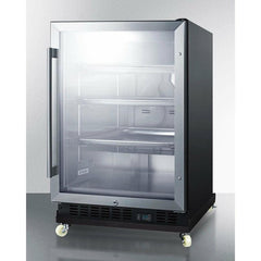 Summit 24" Wide Built-In Mini Reach-In Beverage Center with Dolly - SCR610BLRI - The Home Selection