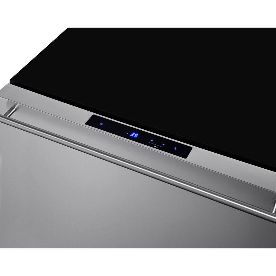 Summit 24" Wide Built-In Outdoor Drawer Refrigerator with 2 cu. ft. Capacity, Frost Free Defrost, Frost-Free Operation, CFC Free, Commercially Approved, Child Lock, Temperature Memory Function, Right-Angle Plug, Sealed Back - SDR241OS - The Home Selection