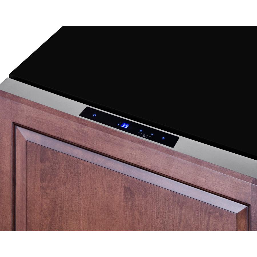 Summit 24" Wide Built-In Outdoor Drawer Refrigerator with 2 cu. ft. Capacity, Frost Free Defrost, Frost-Free Operation, CFC Free, Commercially Approved, Child Lock, Temperature Memory Function, Right-Angle Plug, Sealed Back - SDR241OS - The Home Selection